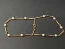 Armband, Stavlänk & pärlor, 18 k Guld