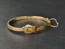Armring, 18 k Guld, akvamarin, Art Deco