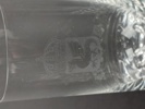 Glas 3 st, "Highball" Olle Alberius, etsad dekor militär vapenlogga