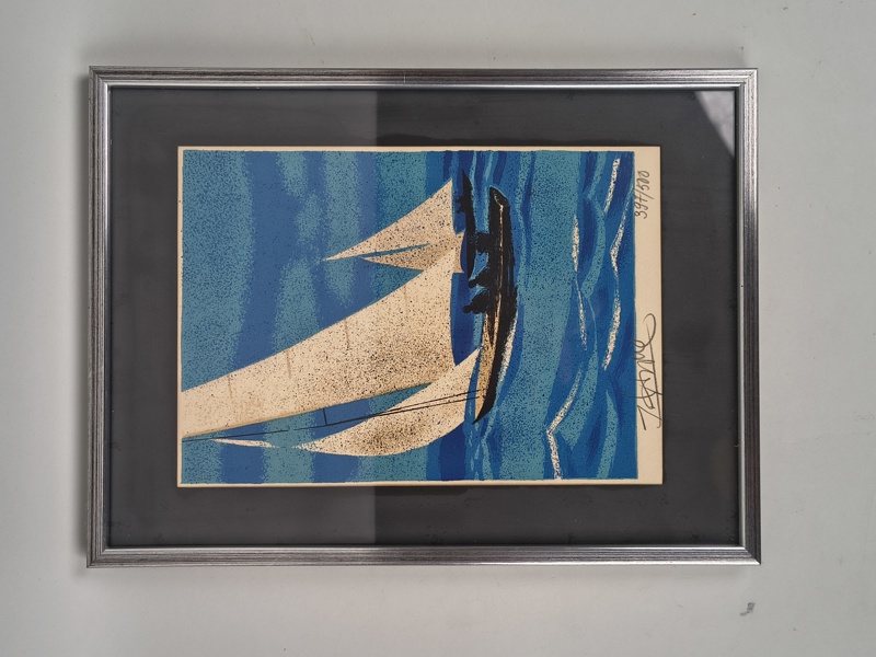 Färglitografi, Yves Ganne, signerad