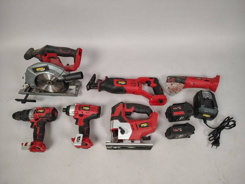 Verktygspaket, MEEC 6 st verktyg + 2 st batteri & laddare
