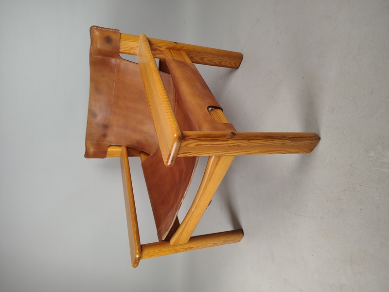 Fåtölj, "Natura" Karin Mobring IKEA 1970-tal, Furu & läder