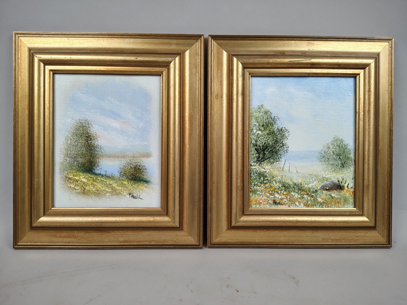 Olja på duk, 2 st Mats Hådell, signerade