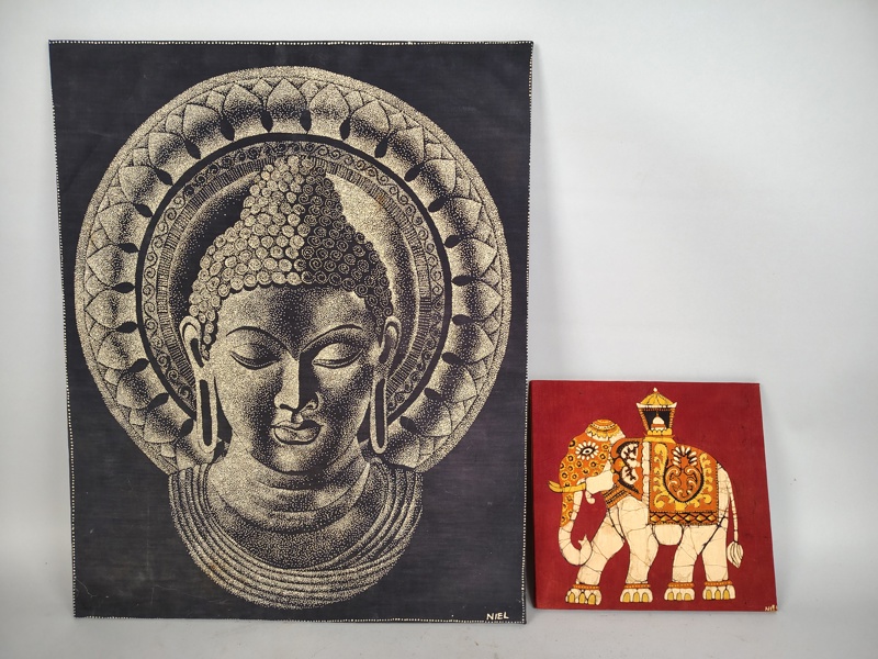 Textiltryck 2 st, Buddah