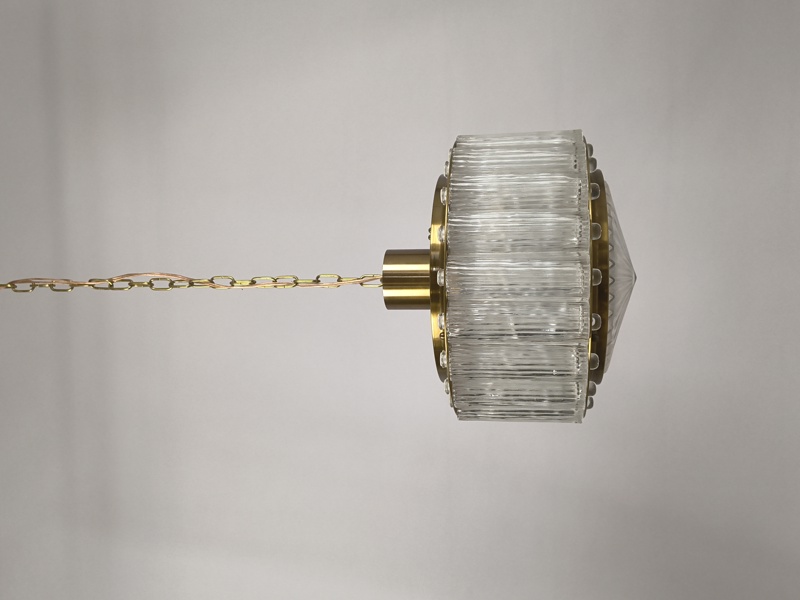 Taklampa, glas & mässing, troligtvis Nordlys