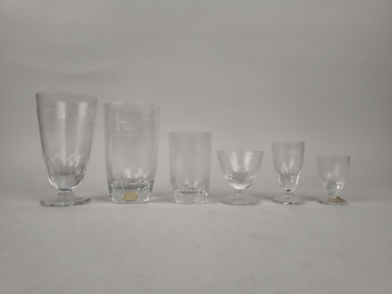 Glasservis, slipad dekor, Fabrikslagret Rödaled