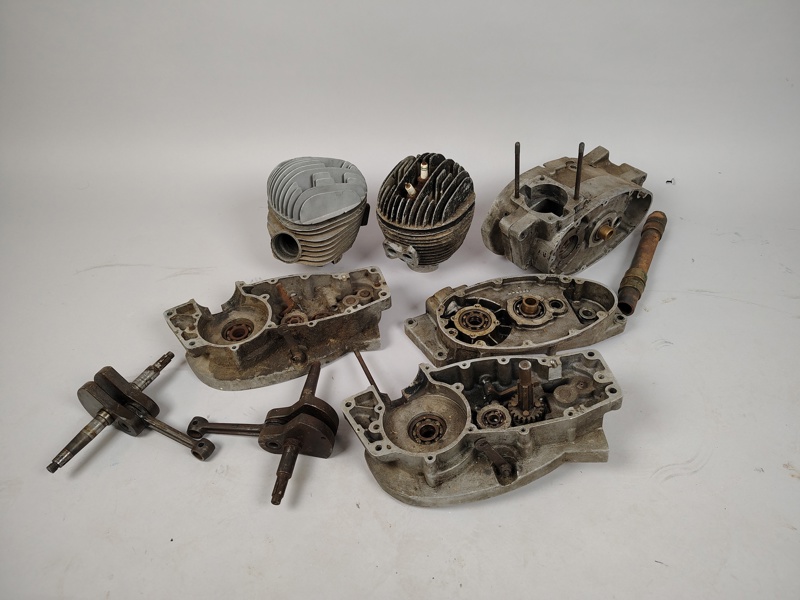 Motordelar, Husqvarna Silverpil Motorcykel bl.a. Motorblock & cylinder