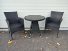 Trädgårdsmöblemang, 3 delar plastrotting