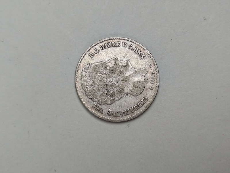 Mynt, 32 Rigsbankskilling 1843 Silver, Danmark