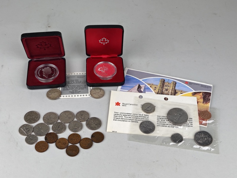 Mynt, Canada bl.a. Silver Jubileumsmynt