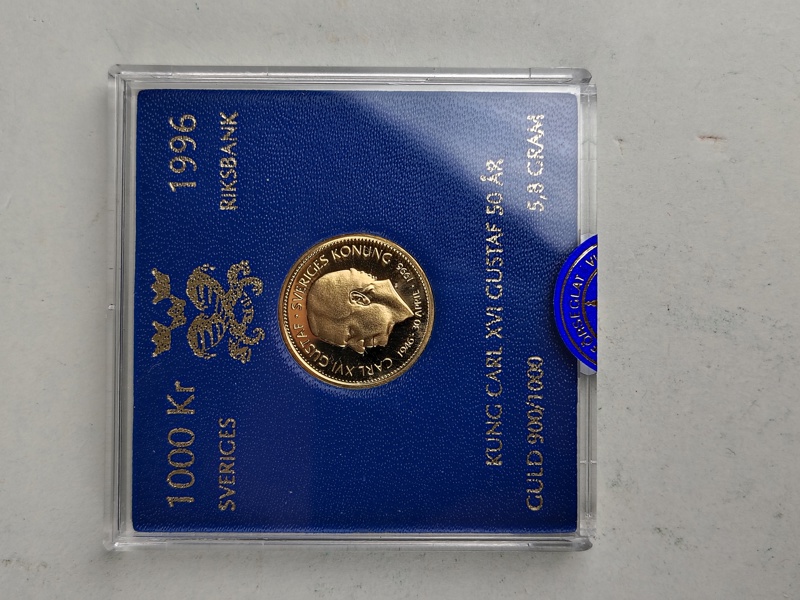 Guldmynt, 1000 kr 1996, Guld 900/21,6 k Guld