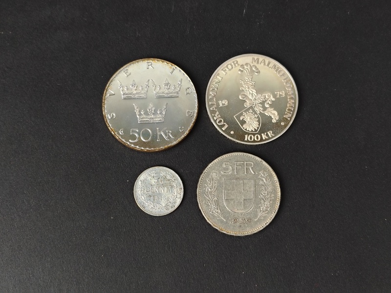 Silvermynt, 4 st