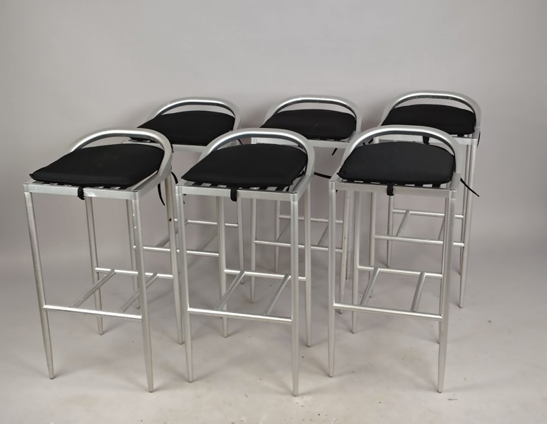 Barstolar 6 st, Aluminium