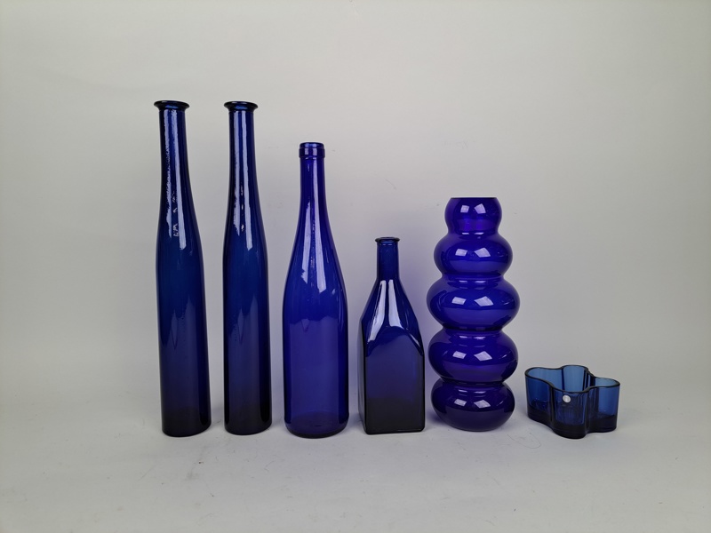 Parti blått glas bl.a. "Savoy" Alvaro Aalto Iittala