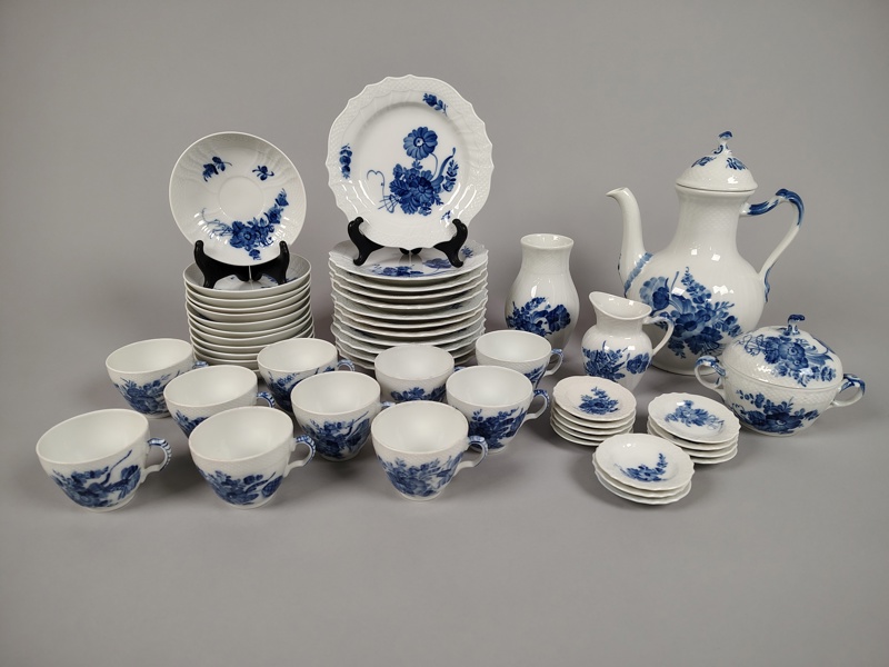 Kaffeservis, "Blå blomster" Royal Copenhagen Danmark