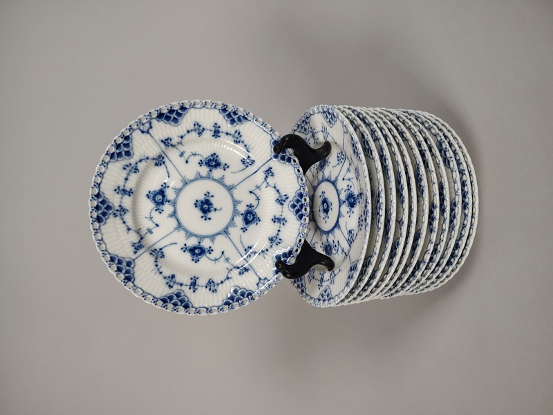 Assietter, "Musselmalet" Helblond, Royal Copenhagen Danmark