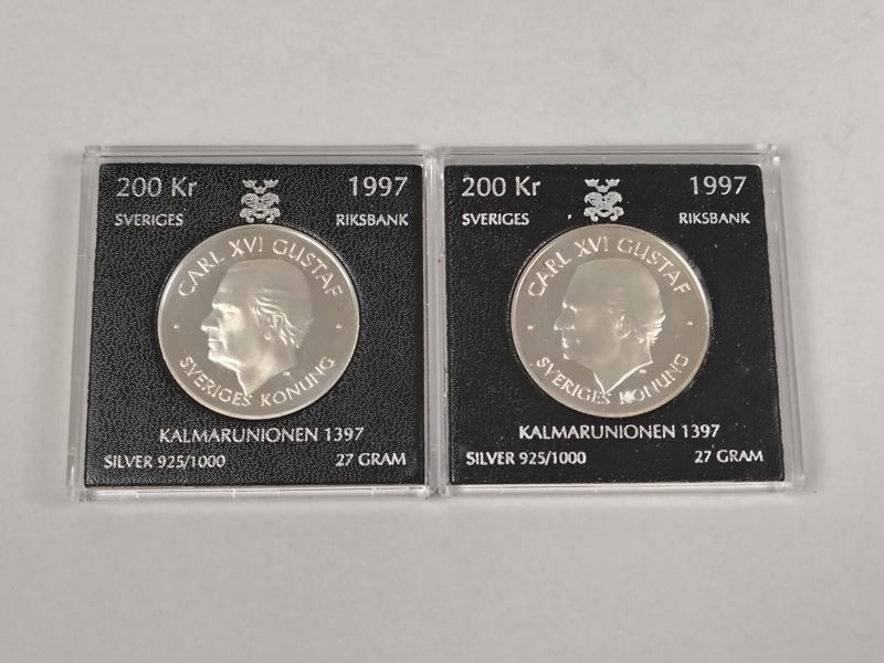 Jubileumsmynt, Silver 2 st 200 kr Kalmarunionen 1997
