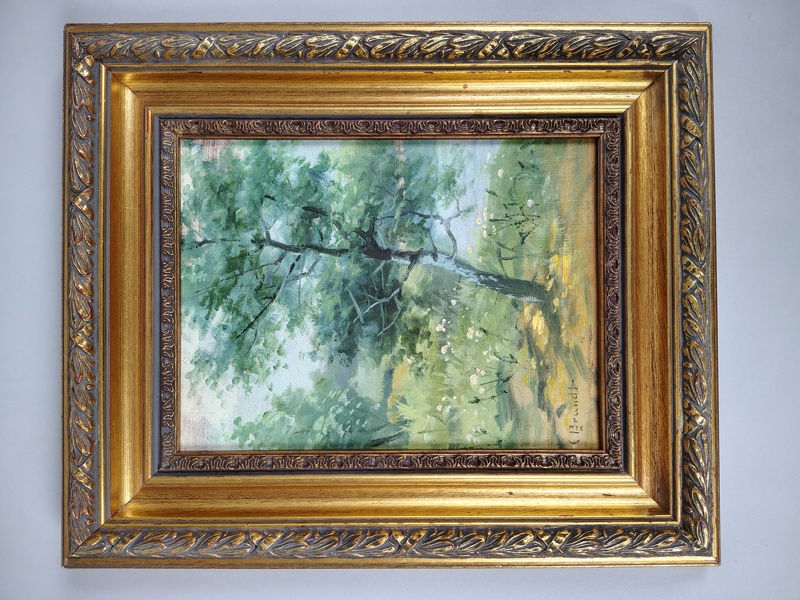 Olja på pannå, Carl Brandt, signerad