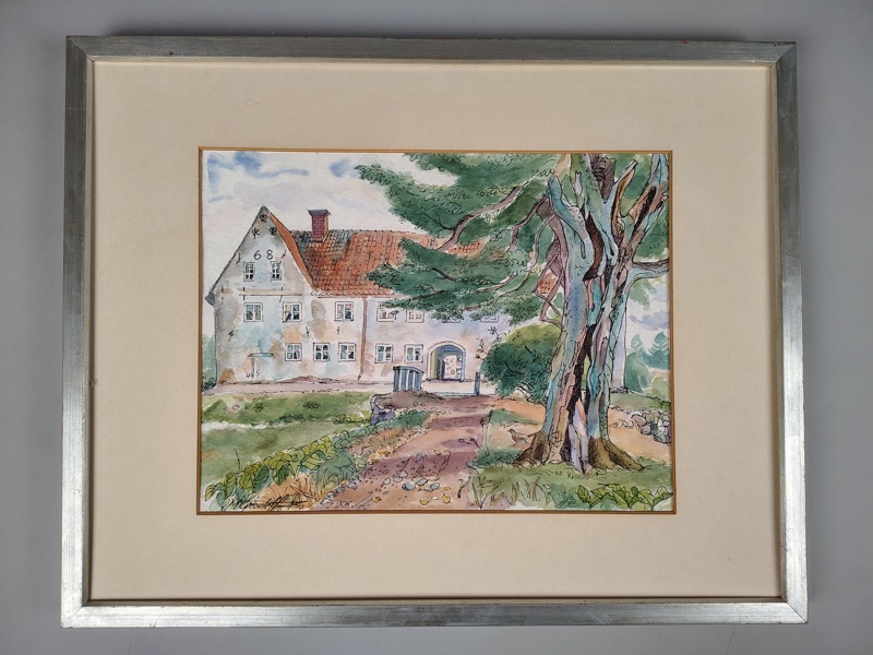 Akvarell, Mary Grouleff, signerad