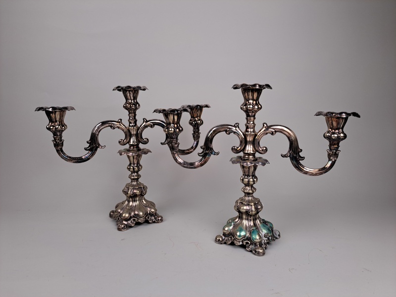 Ljusstakar 2 st, Nysilver