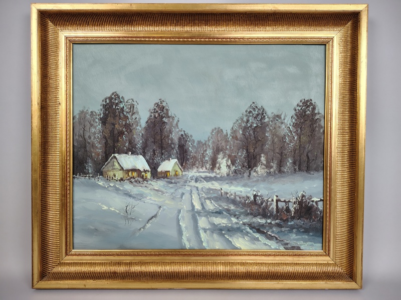 Olja på duk, Wiktor Korecki, Polen, signerad