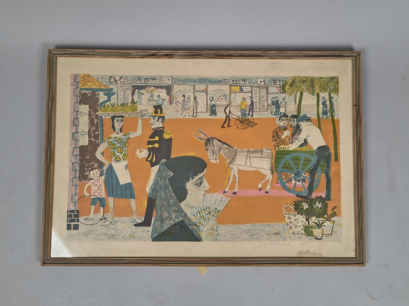 Färglitografi, Gerhard Karlmark, signerad