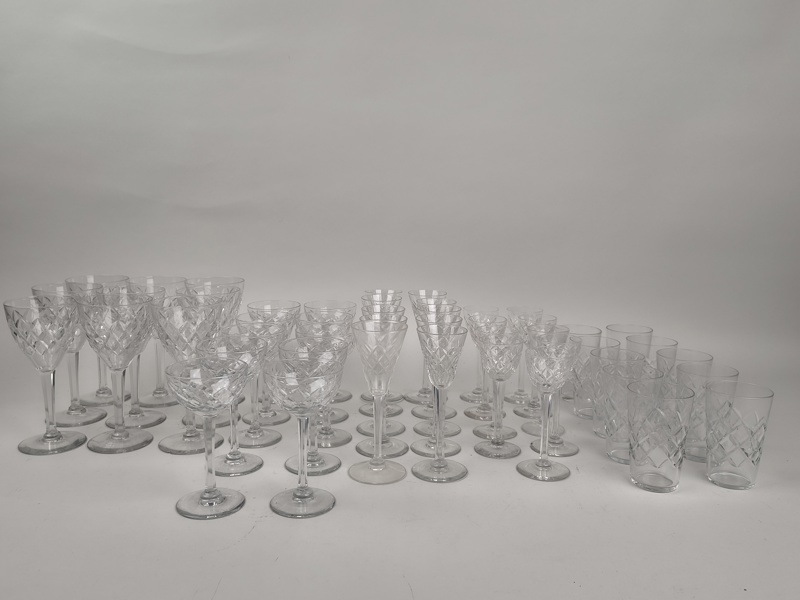 Glasservis, rutslipade, "Bror-modell"