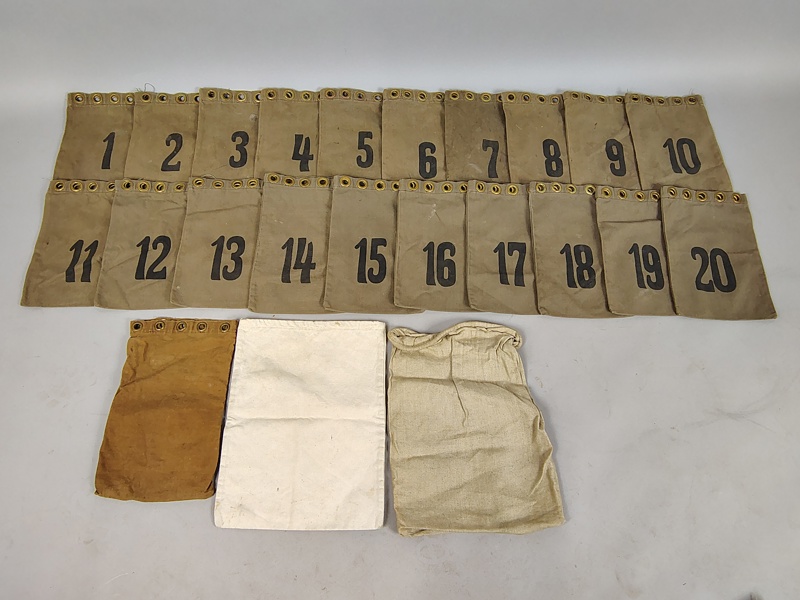 Tygpåsar, numrerade, canvas