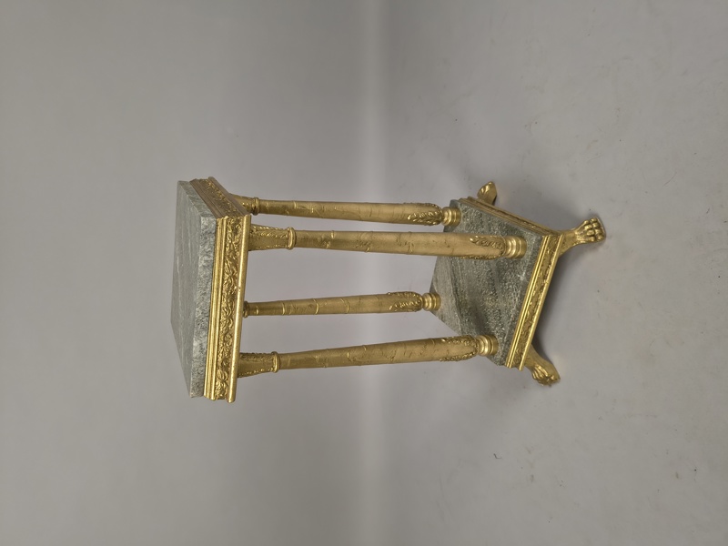 Blompiedestal, förgylld & marmor