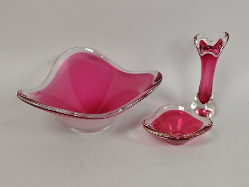 Glas 3 delar, Flygfors, signerade