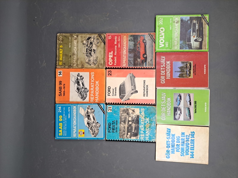 Reperationshandböcker, Volvo, Saab, Ford m.fl.