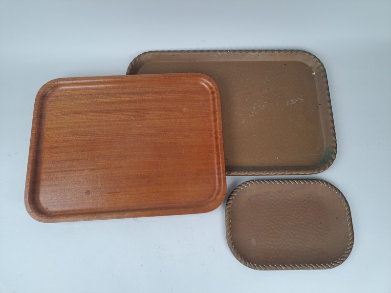 Brickor 3 st, teak & mässing