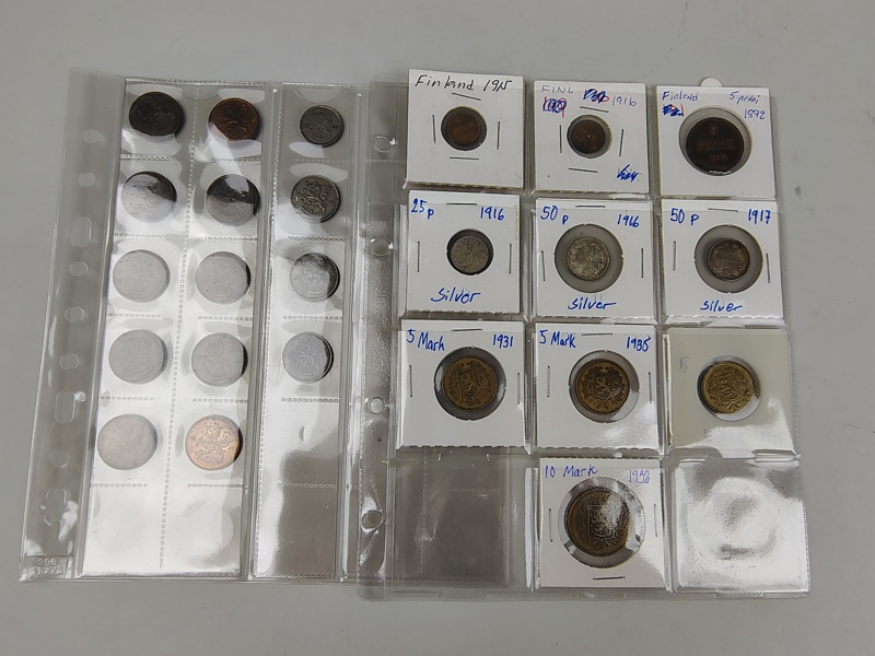 mynt bl.a. Finland Silver 1892-1951