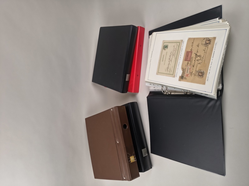 Parti äldre frimärken, postala försändelser m.fl. bl.a. sjöpost, brevkort, fFrankovert, lokalpost m.fl.