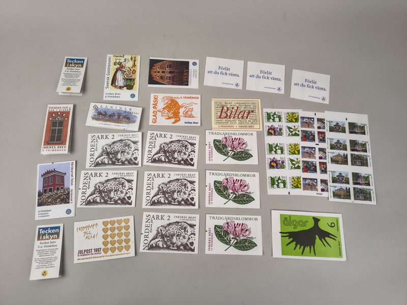 Frimärkshäften, Inrikes brev, Postfriska 25 st häften