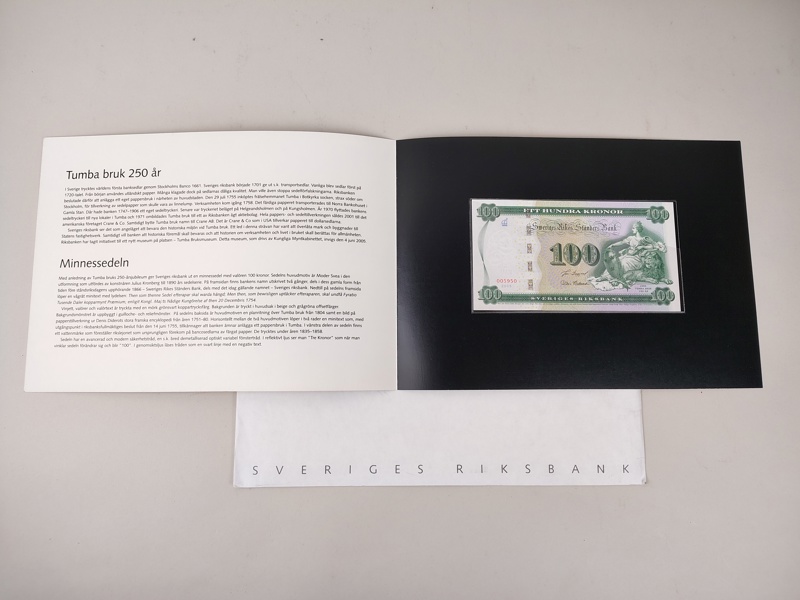 Minnessedel, 100 kr, Tumba Bruk 2005