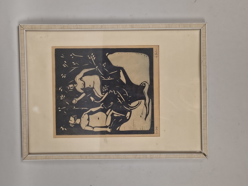 Träsnitt, Åke Holm, signerad & numrerad