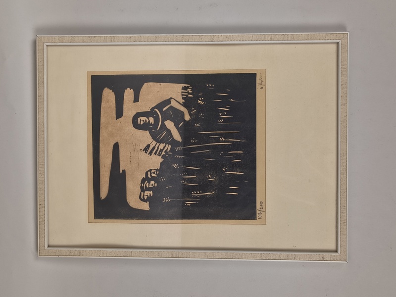 Träsnitt, Åke Holm, signerad & numrerad