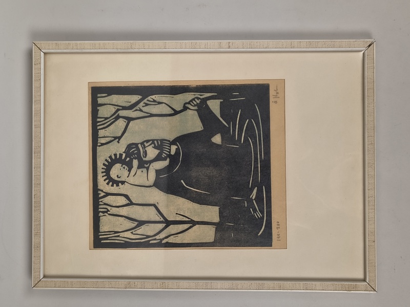 Träsnitt, Åke Holm, signerad & numrerad