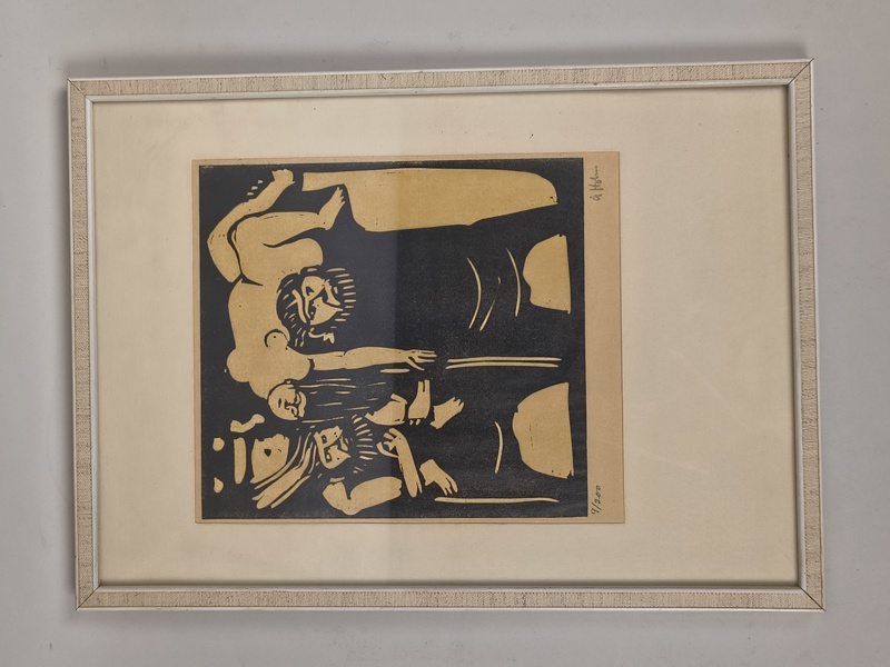 Träsnitt, Åke Holm, signerad & numrerad