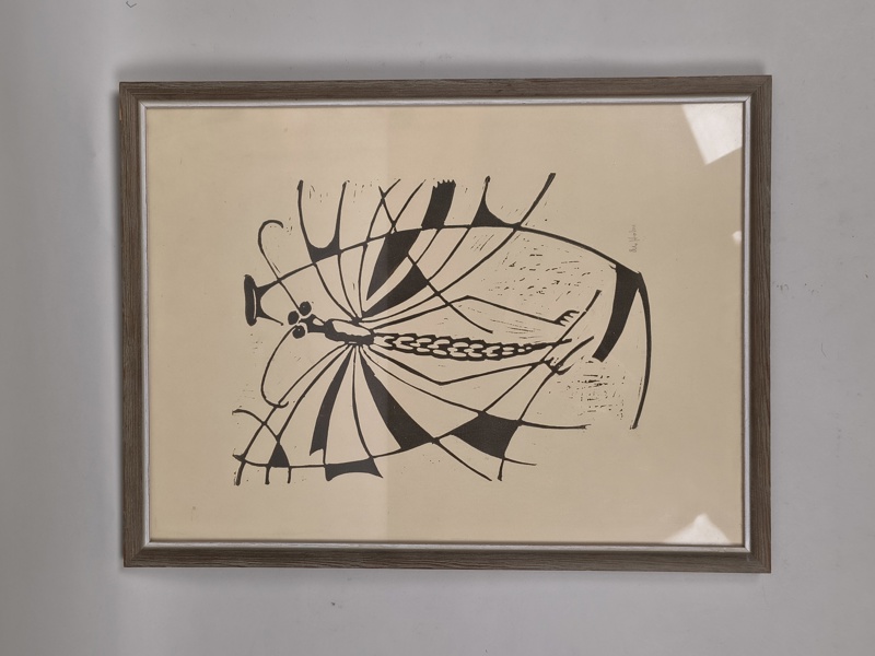 Litografi, Åke Holm, signerad