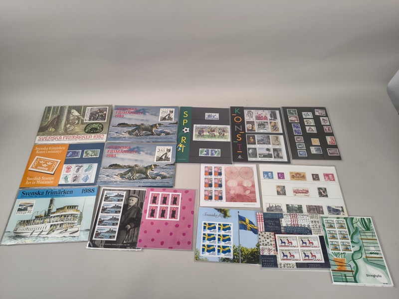 Souvenirfrimärken, Svenska Frimärken m.fl. Sverige Postfriska