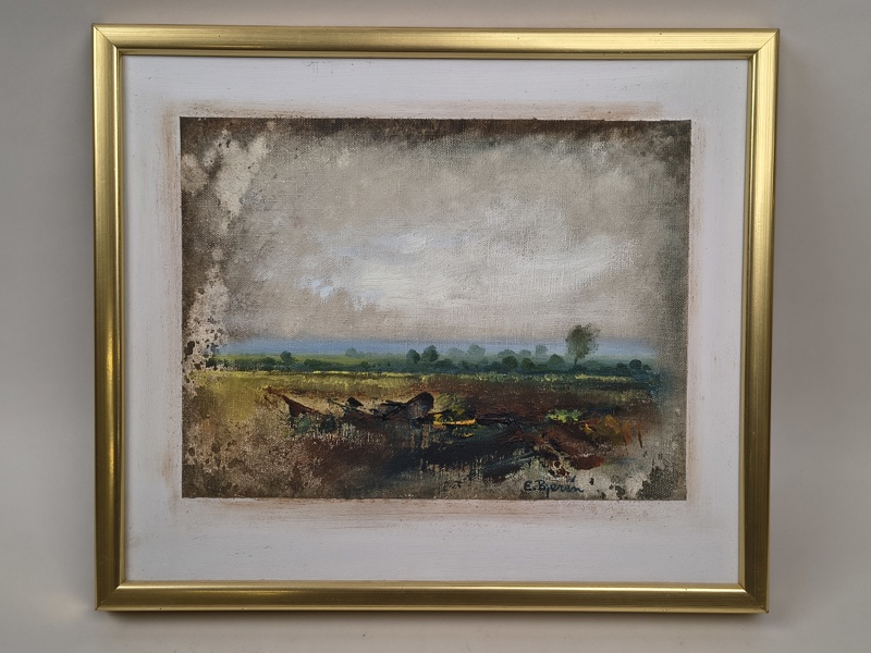 Olja på duk, Eke Bjerén, signerad