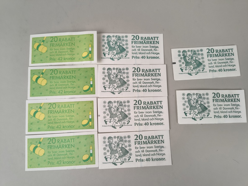Frimärkshäften / Rabatthäften, 10 st Postfriska