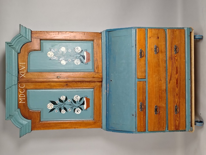 Skrivskåp, 1700-/1800-tal, Allmoge