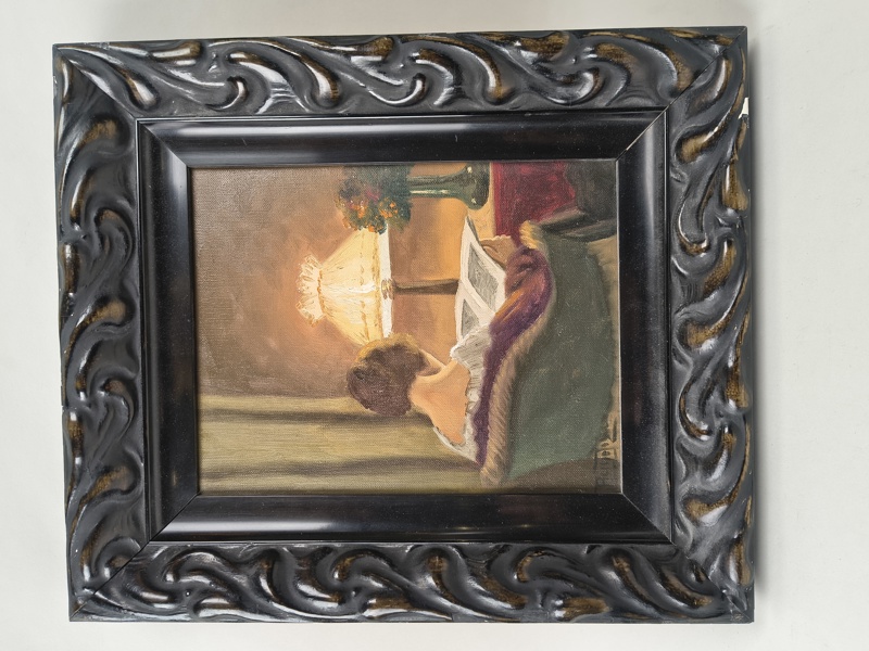 Olja på duk, Oidentifierad konstnär, signerad