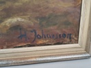 Olja på pannå, oidentifierad konstnär signerad H Johansson