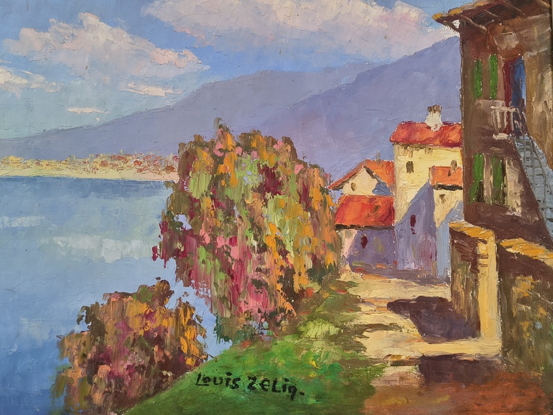 Olja på pannå, Louis Zelig, signerad