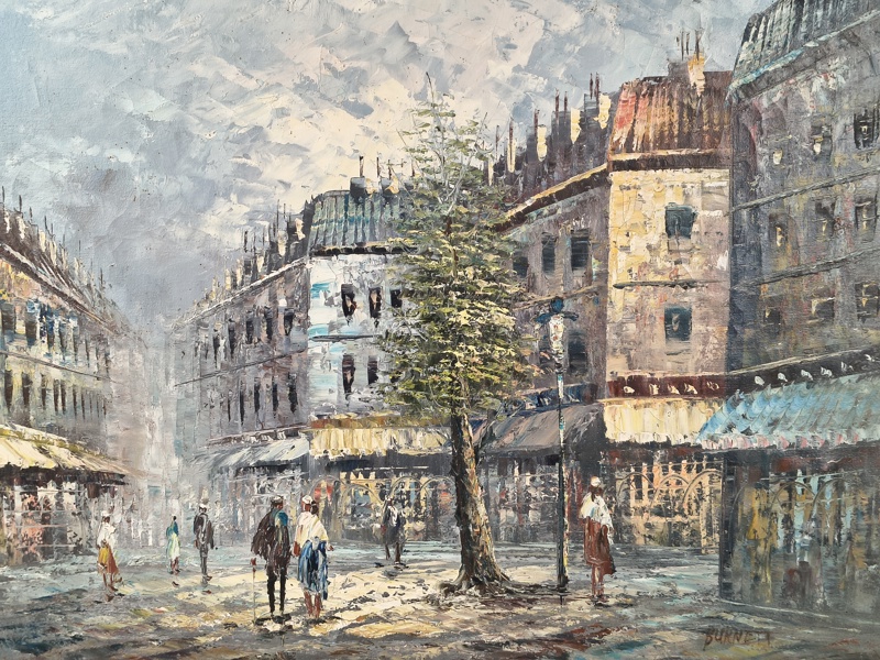 Olja på duk, Caroline Burnett, signerad