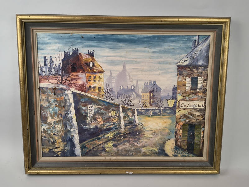 Olja på duk, signerad E. Voigt, oidentifierad konstnär